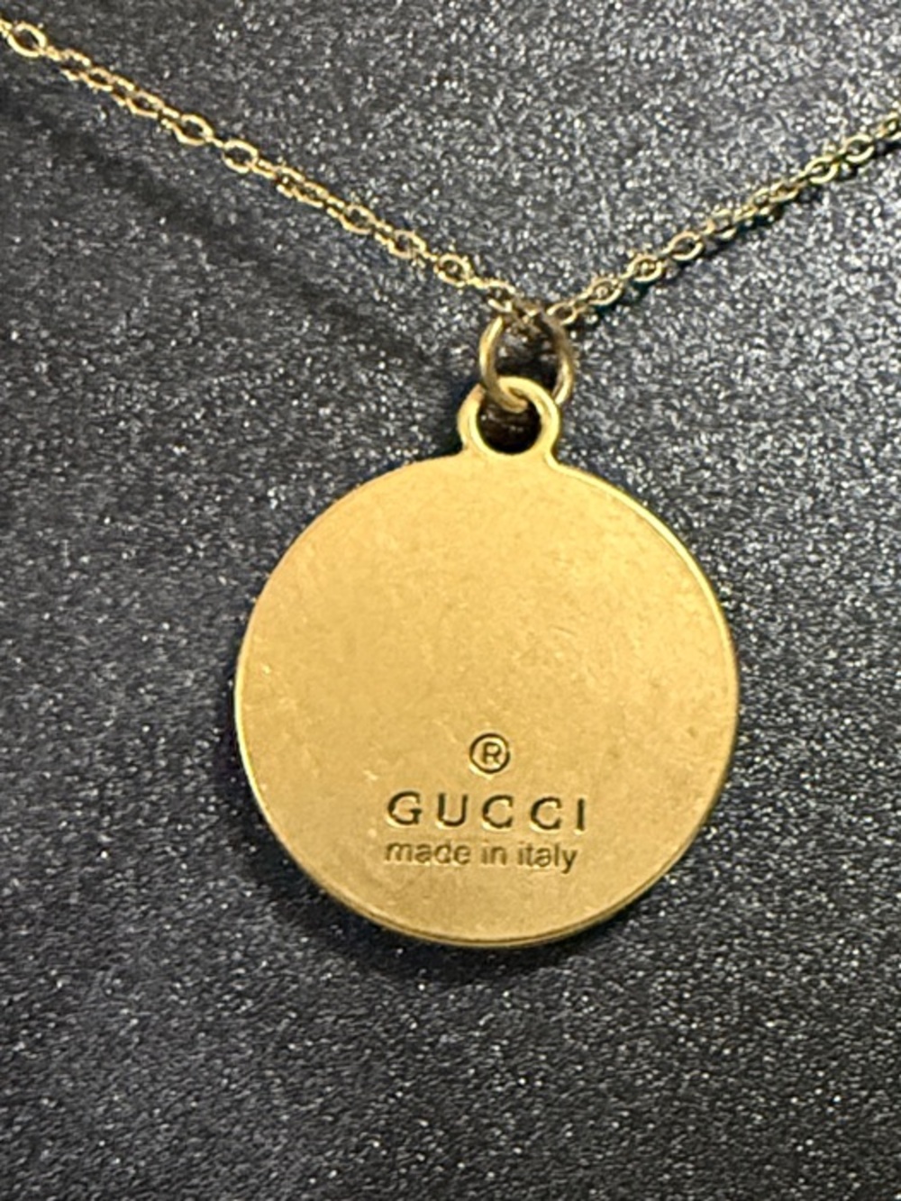Gucci Gold Bee Pendant Necklace with Navy Enamel - Picture 2 of 4